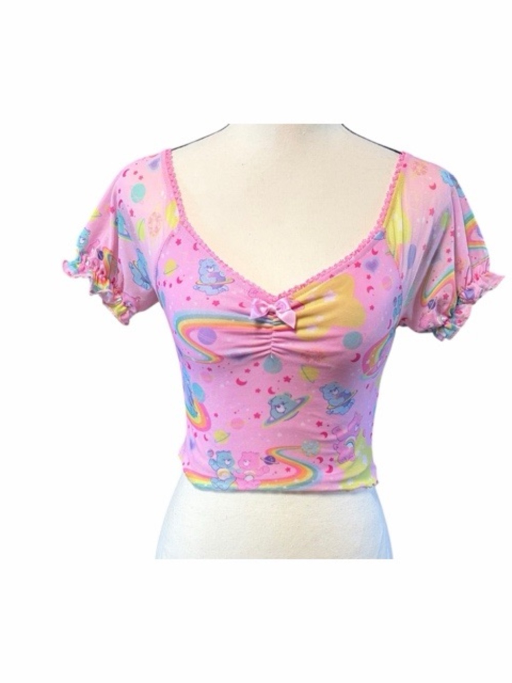 Dolls Kill X Care Bears Rainbow Ride Mesh Crop Top